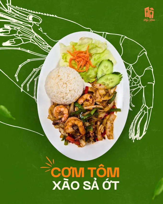 Spicy Lemon Grass Shrimp on Steamed Rice